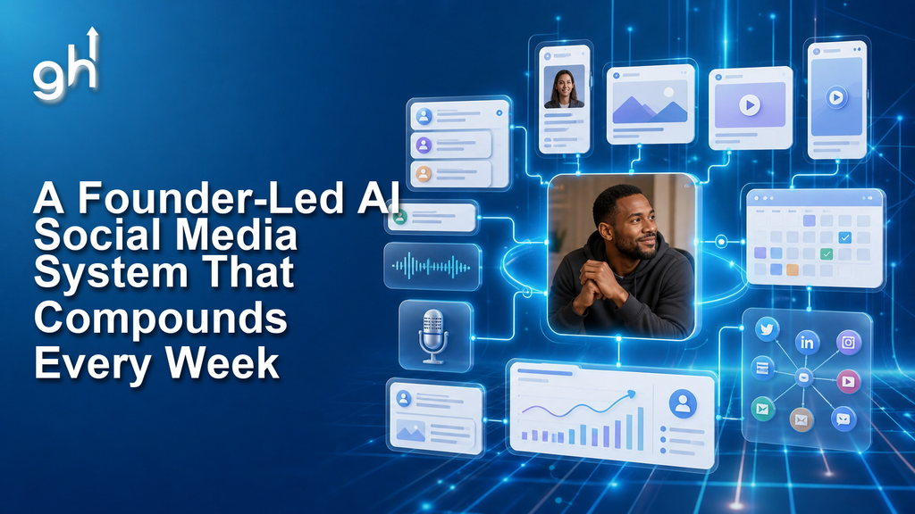 A Founder-Led AI Social Media System That Compounds Every Week — Growthub blog banner